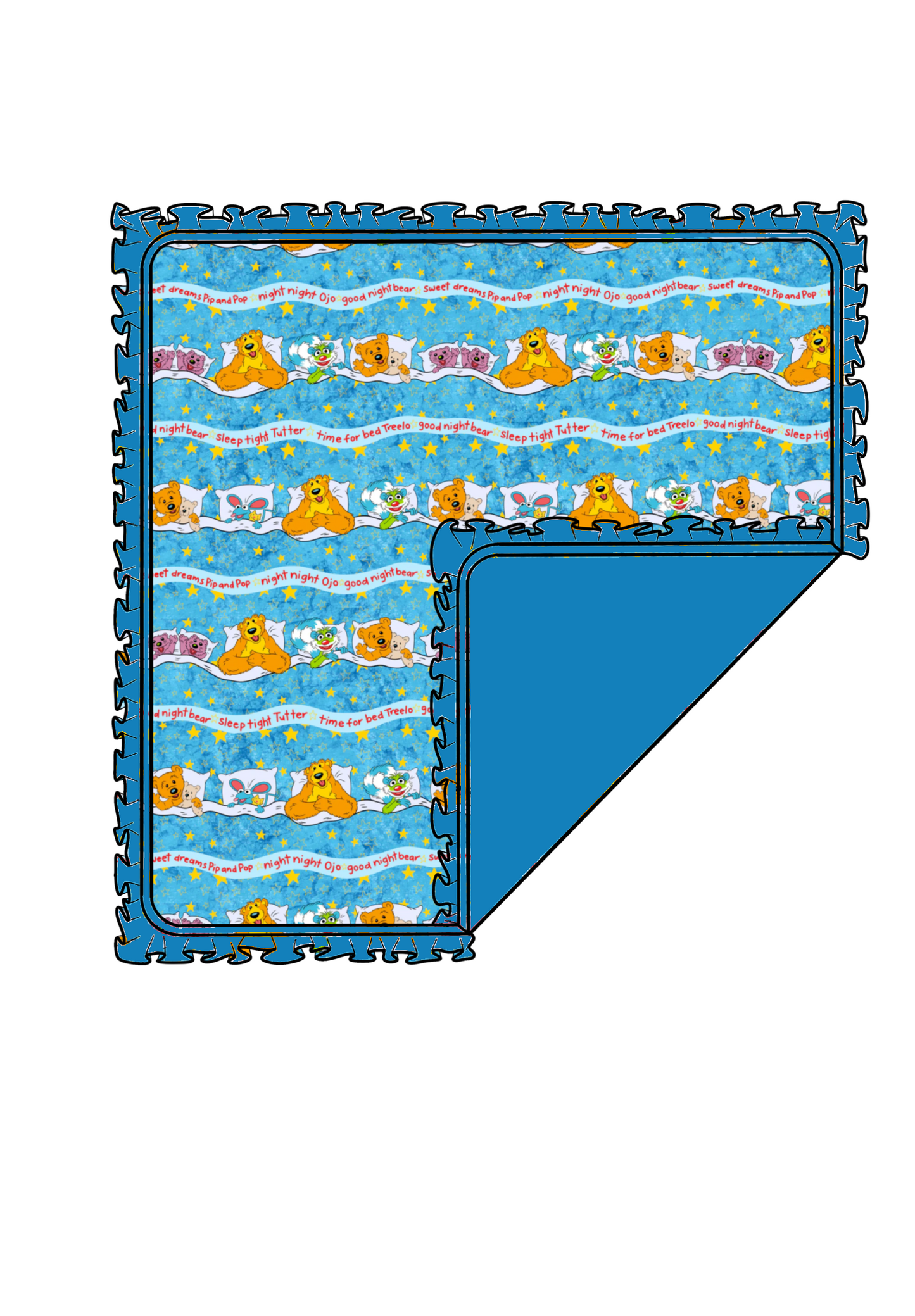 Blue House Bear Blanket