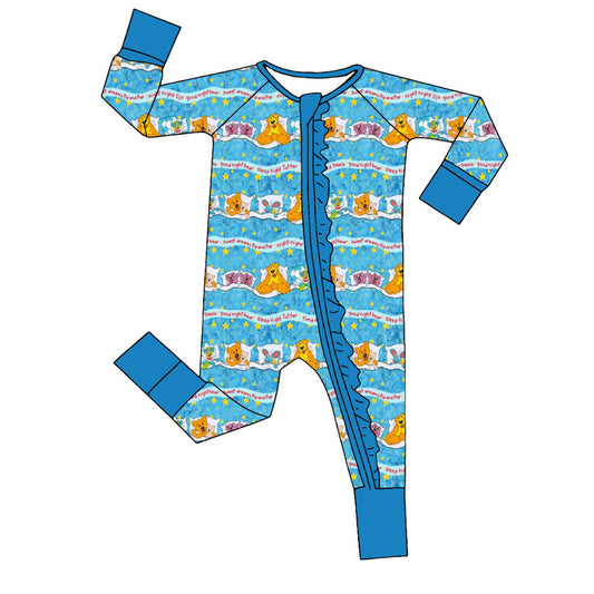 Blue House Bear Ruffle Zippy